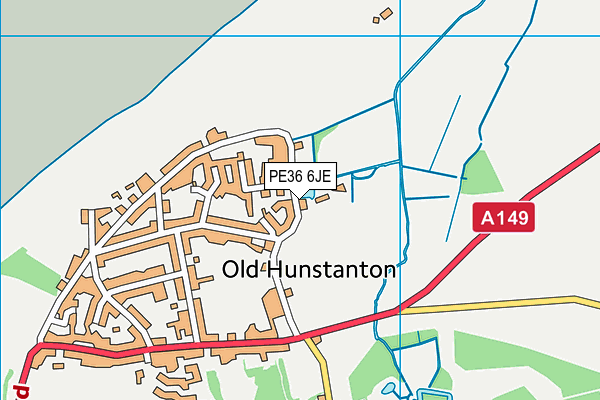 PE36 6JE map - OS VectorMap District (Ordnance Survey)