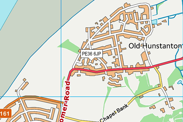 PE36 6JP map - OS VectorMap District (Ordnance Survey)