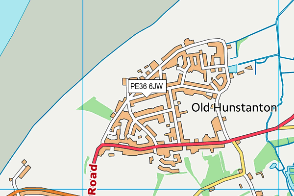 PE36 6JW map - OS VectorMap District (Ordnance Survey)