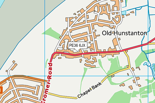 PE36 6JX map - OS VectorMap District (Ordnance Survey)