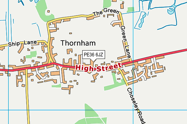 PE36 6JZ map - OS VectorMap District (Ordnance Survey)