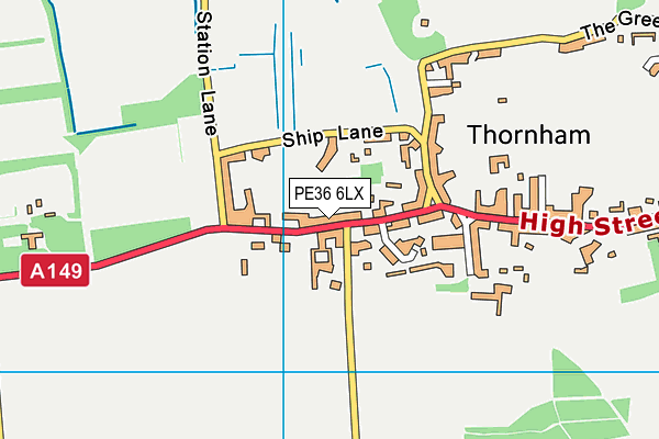 Thornham Cricket Club map (PE36 6LX) - OS VectorMap District (Ordnance Survey)