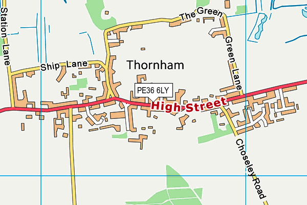 PE36 6LY map - OS VectorMap District (Ordnance Survey)