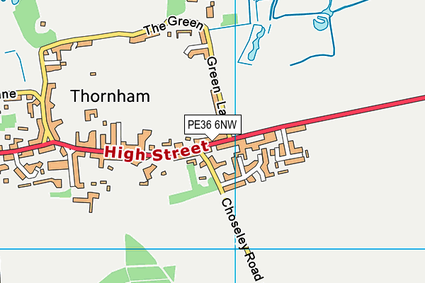 PE36 6NW map - OS VectorMap District (Ordnance Survey)