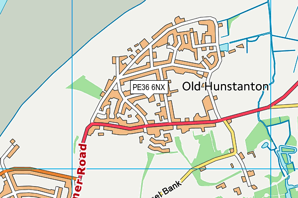 PE36 6NX map - OS VectorMap District (Ordnance Survey)