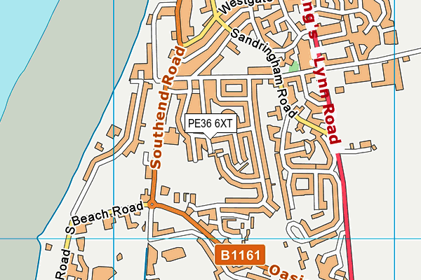 PE36 6XT map - OS VectorMap District (Ordnance Survey)