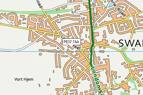 PE37 7AA map - OS VectorMap District (Ordnance Survey)