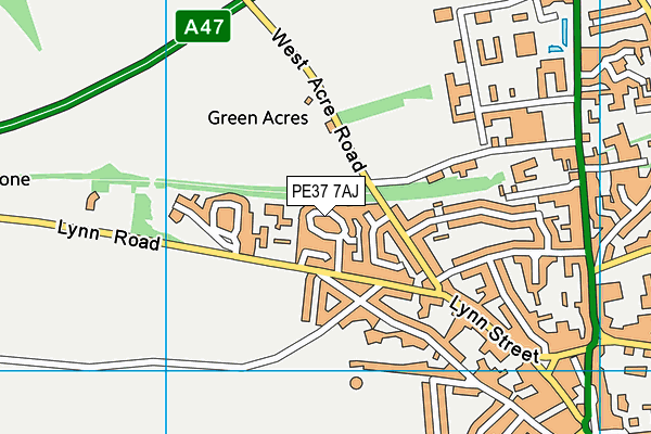PE37 7AJ map - OS VectorMap District (Ordnance Survey)