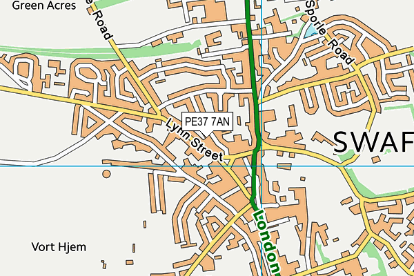 PE37 7AN map - OS VectorMap District (Ordnance Survey)