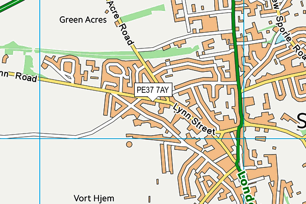 PE37 7AY map - OS VectorMap District (Ordnance Survey)