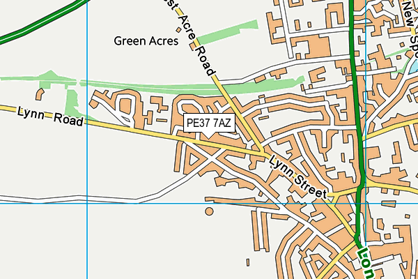 PE37 7AZ map - OS VectorMap District (Ordnance Survey)