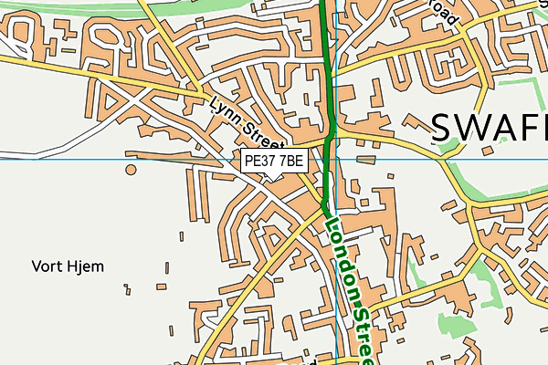 PE37 7BE map - OS VectorMap District (Ordnance Survey)