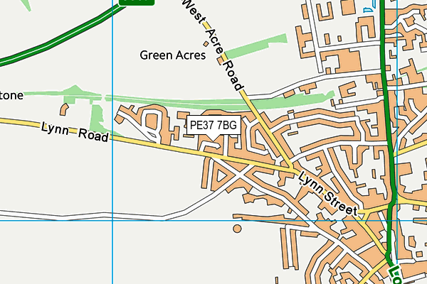 PE37 7BG map - OS VectorMap District (Ordnance Survey)