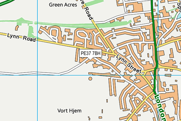 PE37 7BH map - OS VectorMap District (Ordnance Survey)