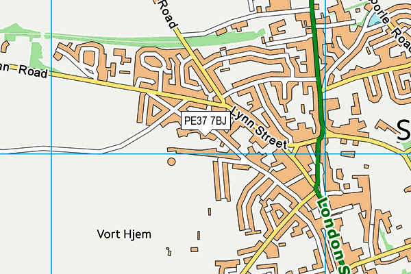 PE37 7BJ map - OS VectorMap District (Ordnance Survey)