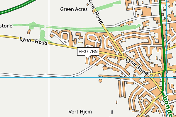 PE37 7BN map - OS VectorMap District (Ordnance Survey)