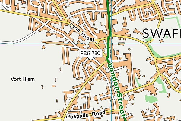 PE37 7BQ map - OS VectorMap District (Ordnance Survey)
