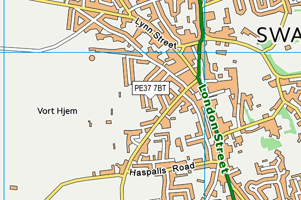 PE37 7BT map - OS VectorMap District (Ordnance Survey)