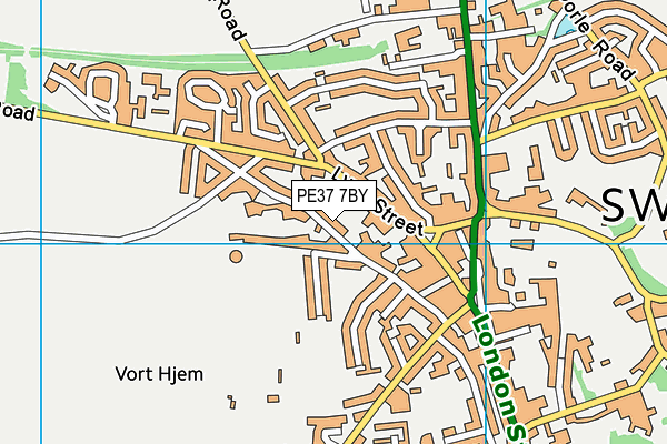 PE37 7BY map - OS VectorMap District (Ordnance Survey)