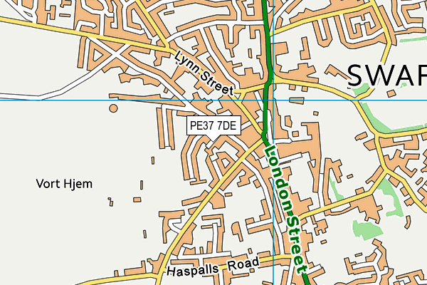 PE37 7DE map - OS VectorMap District (Ordnance Survey)