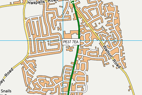 PE37 7EA map - OS VectorMap District (Ordnance Survey)