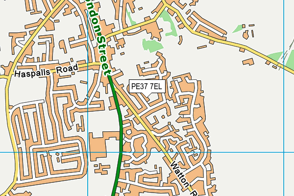 PE37 7EL map - OS VectorMap District (Ordnance Survey)