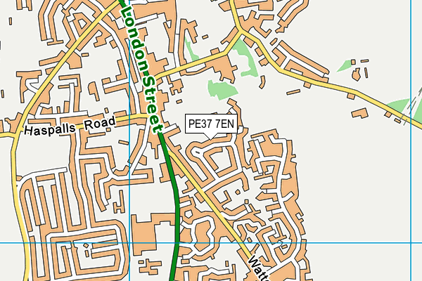 PE37 7EN map - OS VectorMap District (Ordnance Survey)