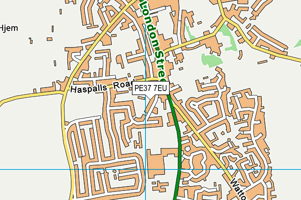 PE37 7EU map - OS VectorMap District (Ordnance Survey)