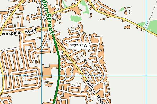 PE37 7EW map - OS VectorMap District (Ordnance Survey)