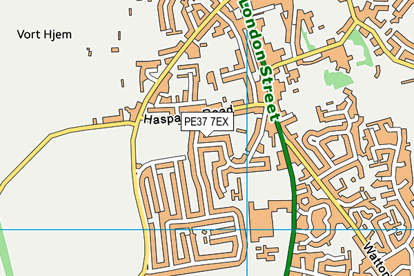 PE37 7EX map - OS VectorMap District (Ordnance Survey)
