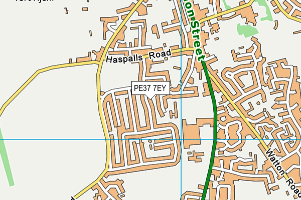 PE37 7EY map - OS VectorMap District (Ordnance Survey)
