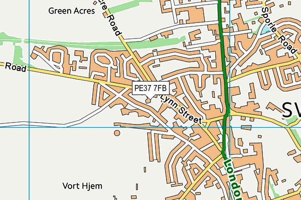 PE37 7FB map - OS VectorMap District (Ordnance Survey)