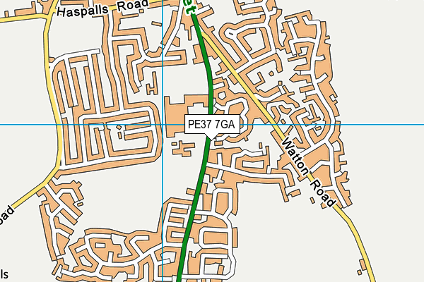 PE37 7GA map - OS VectorMap District (Ordnance Survey)