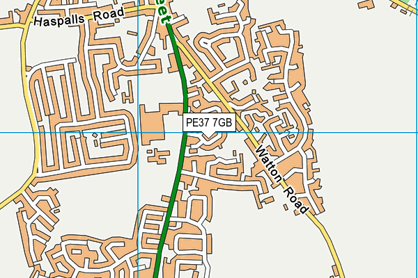 PE37 7GB map - OS VectorMap District (Ordnance Survey)