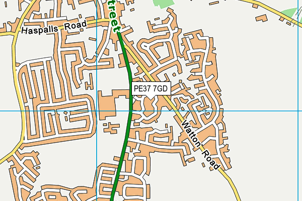 PE37 7GD map - OS VectorMap District (Ordnance Survey)