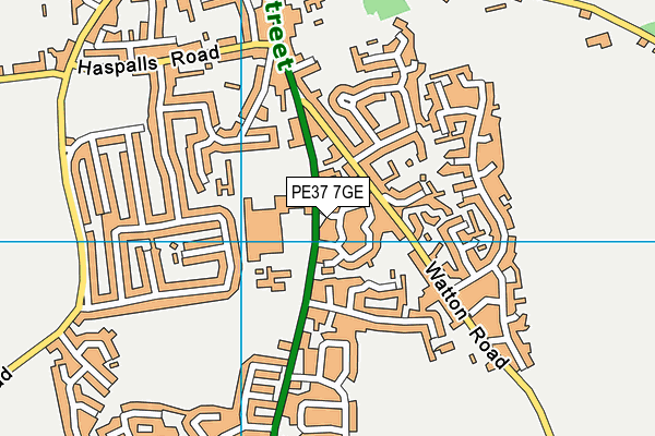 PE37 7GE map - OS VectorMap District (Ordnance Survey)