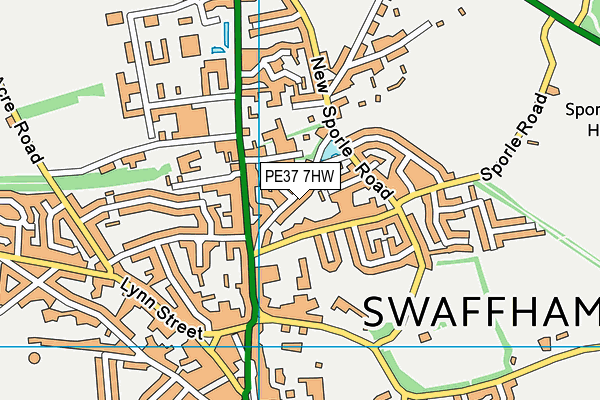 PE37 7HW map - OS VectorMap District (Ordnance Survey)