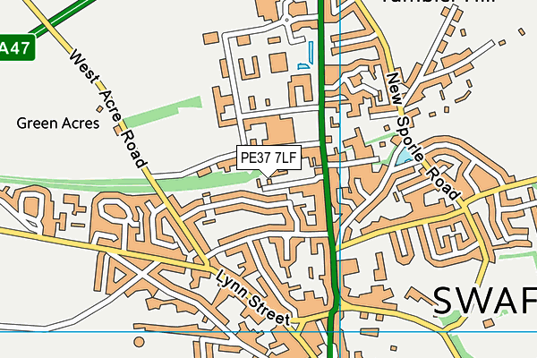 PE37 7LF map - OS VectorMap District (Ordnance Survey)