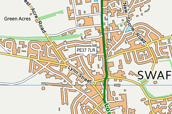 PE37 7LR map - OS VectorMap District (Ordnance Survey)