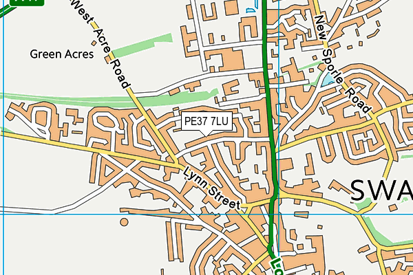 PE37 7LU map - OS VectorMap District (Ordnance Survey)