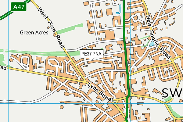 PE37 7NA map - OS VectorMap District (Ordnance Survey)