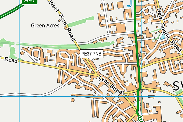 PE37 7NB map - OS VectorMap District (Ordnance Survey)
