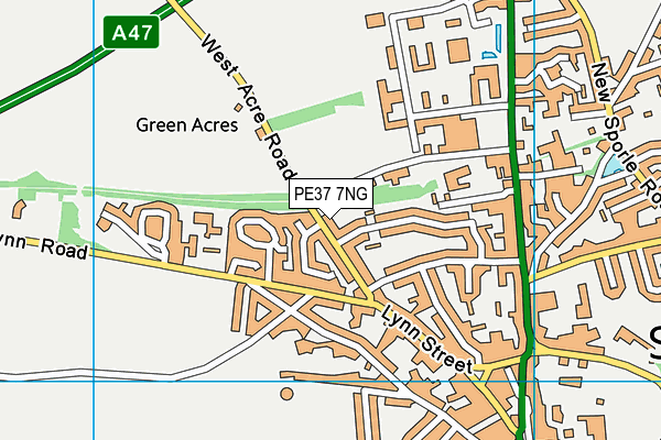 PE37 7NG map - OS VectorMap District (Ordnance Survey)
