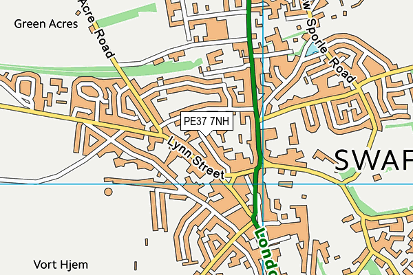 PE37 7NH map - OS VectorMap District (Ordnance Survey)