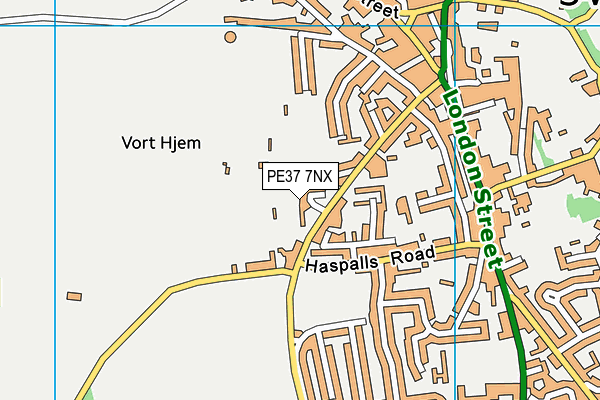 PE37 7NX map - OS VectorMap District (Ordnance Survey)