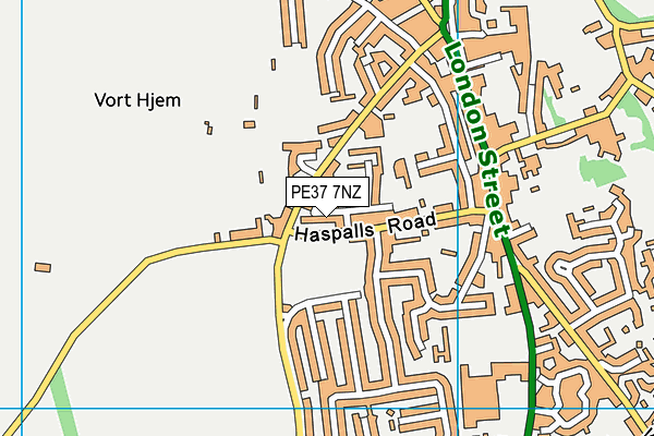 PE37 7NZ map - OS VectorMap District (Ordnance Survey)