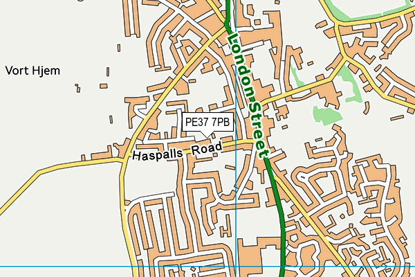 PE37 7PB map - OS VectorMap District (Ordnance Survey)
