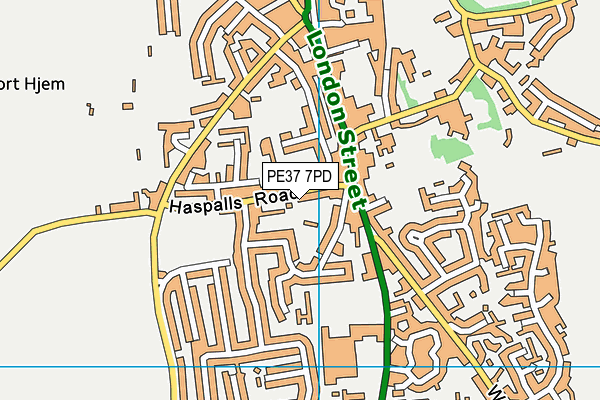 PE37 7PD map - OS VectorMap District (Ordnance Survey)