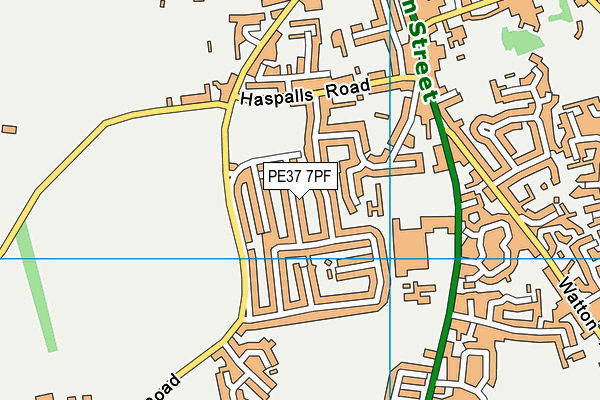 PE37 7PF map - OS VectorMap District (Ordnance Survey)