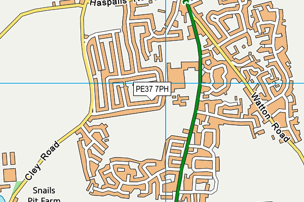 PE37 7PH map - OS VectorMap District (Ordnance Survey)